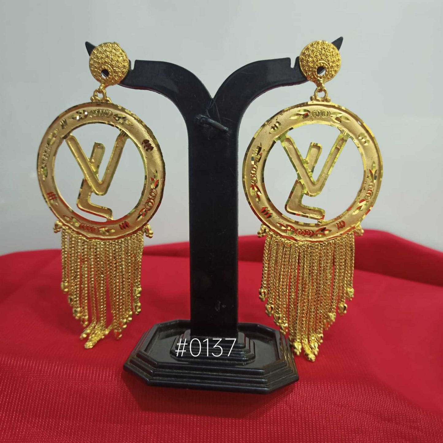 PMJ Indian Real Gold Plated Designer Earring Beautiful Design Bollywood Style Jewelry Sale MODEL : 137