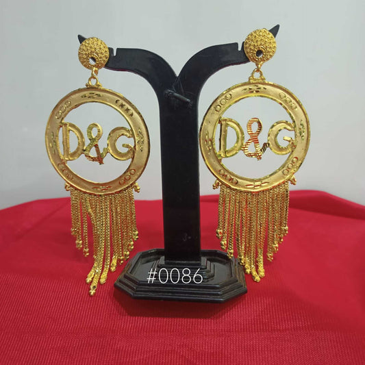 PMJ Handmade Indian Real Gold Plated Designer Earrings Party wear style MODEL : 86