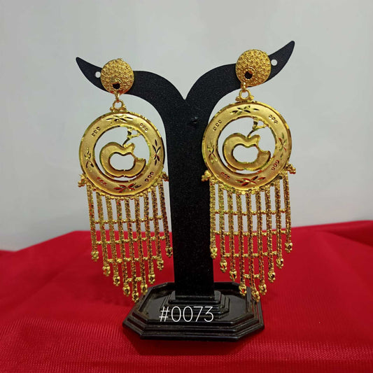 PMJ Handmade Fashionable Indian Real Gold Plated Designer Earrings Casual wear style MODEL : 73