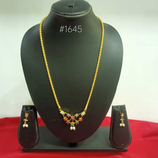 PMJ Indian Gold Plated Chain with Style Pendant Jewelry Sale Model No: 1645