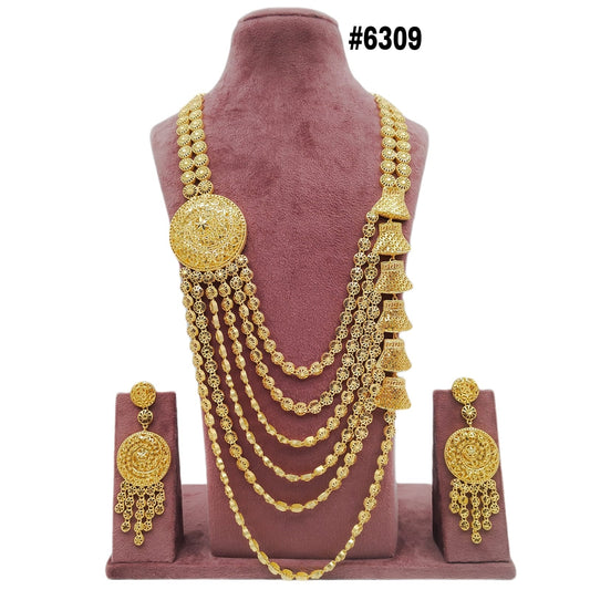 Gold Plated Long Necklace Set, PMJ Model No: 6309