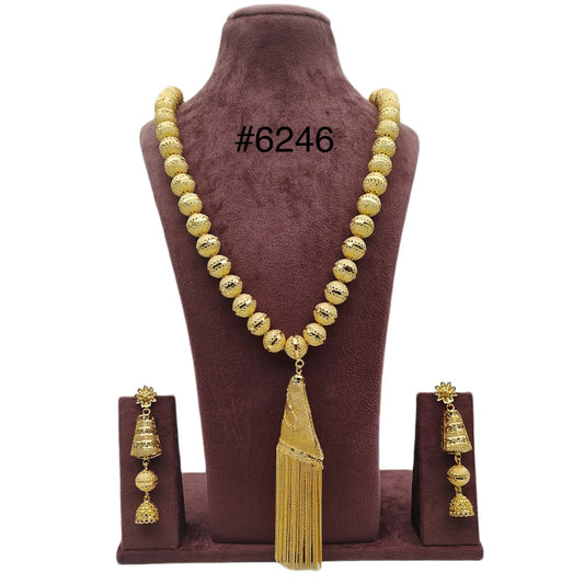 Gold Plated Long Necklace Set, PMJ Model No: 6246