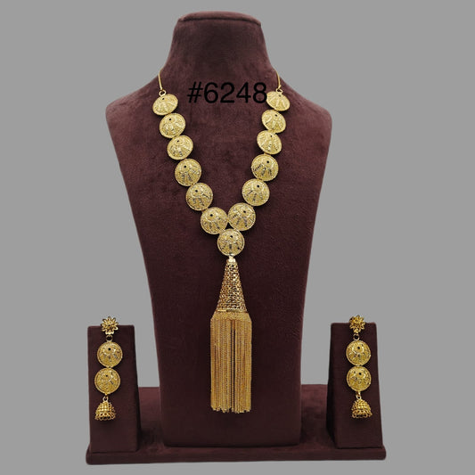 Gold Plated Long Necklace Set, PMJ Model No: 6248