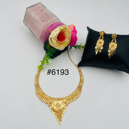 Gold Plated Bridal Short Necklace Set, PMJ Model No: 6193