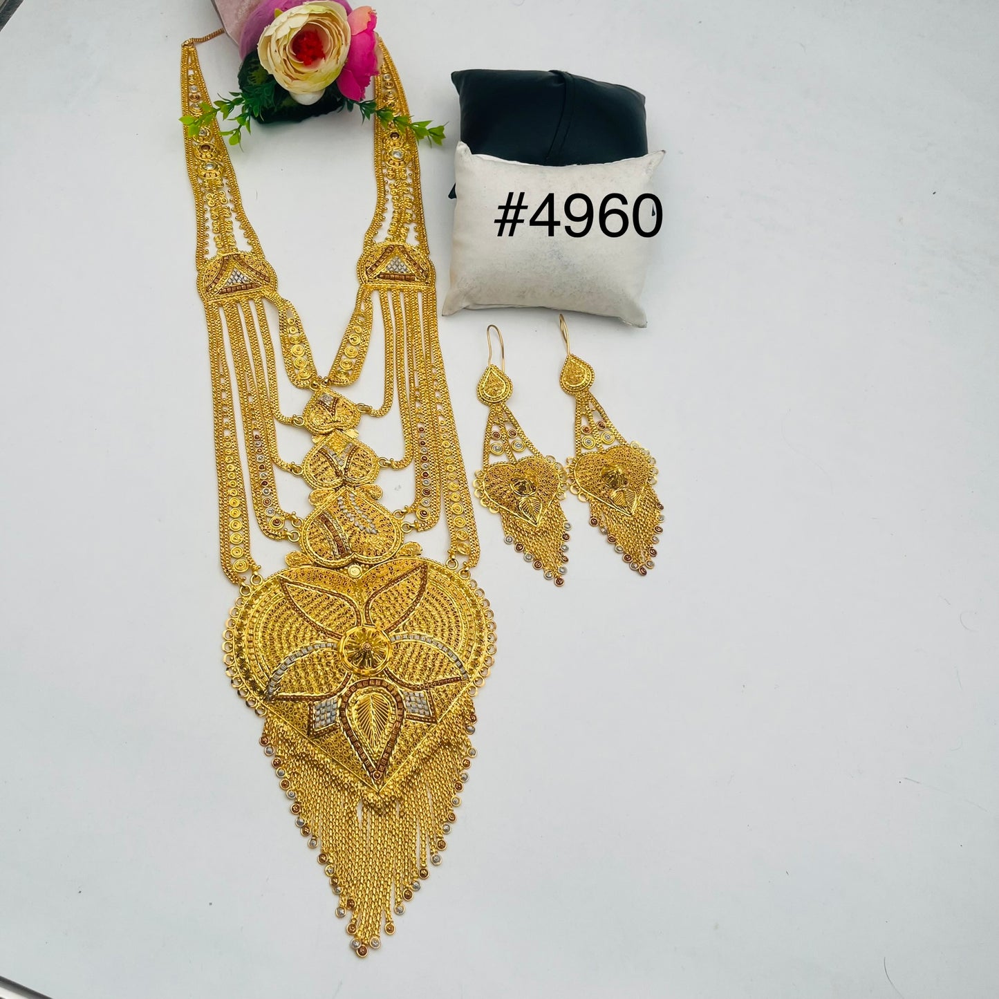 Exclusive Gold Plated Long Necklaces Set, PMJ Model No: 4960