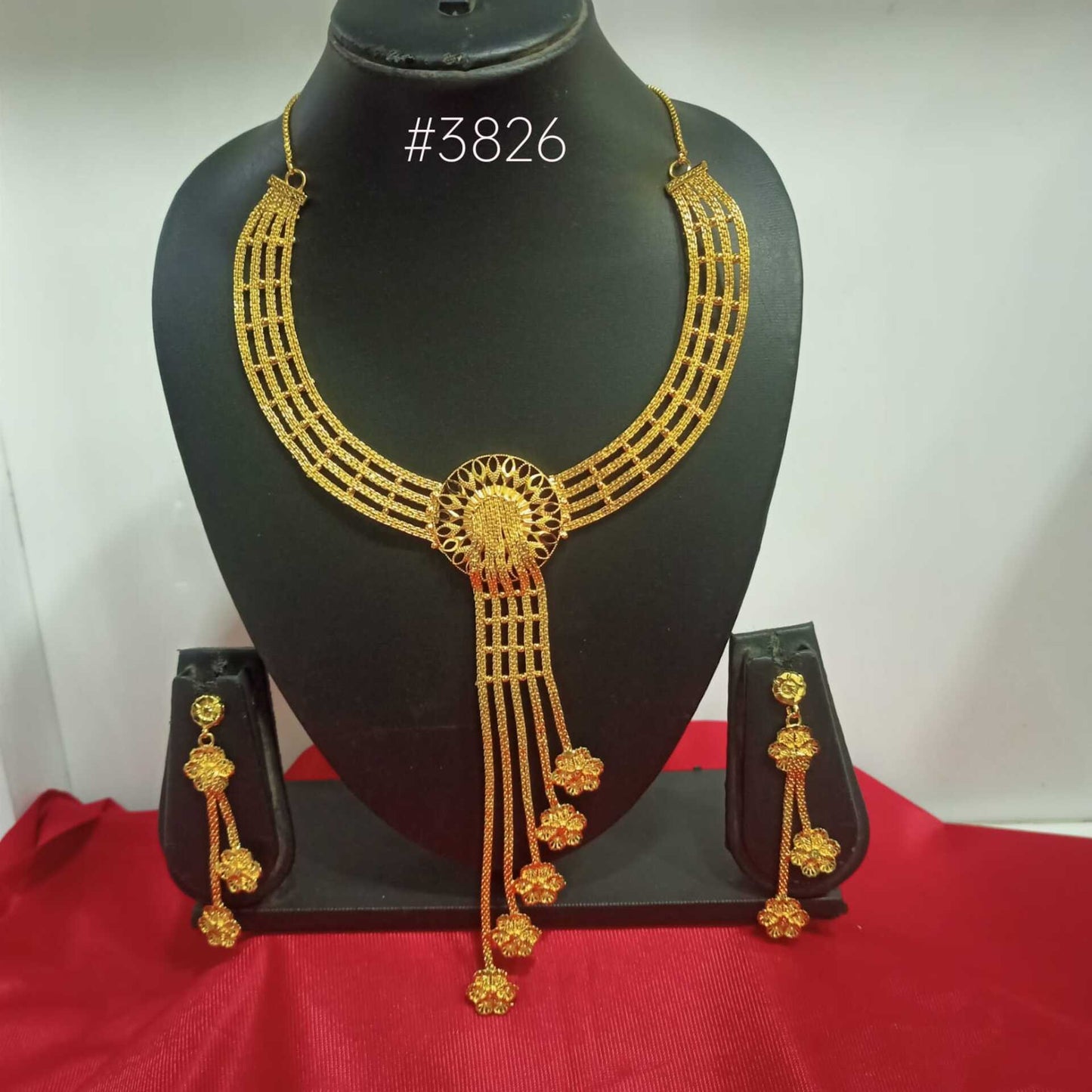 Exclusive Gold Plated Long Necklaces Set, PMJ Model No: 3826