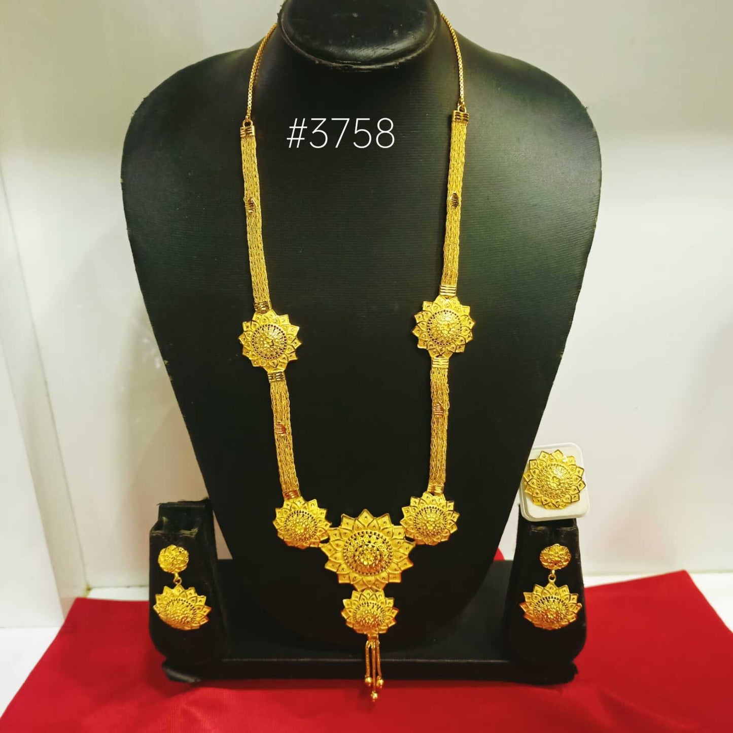 Exclusive Gold Plated Long Necklaces Set, PMJ Model No: 3758