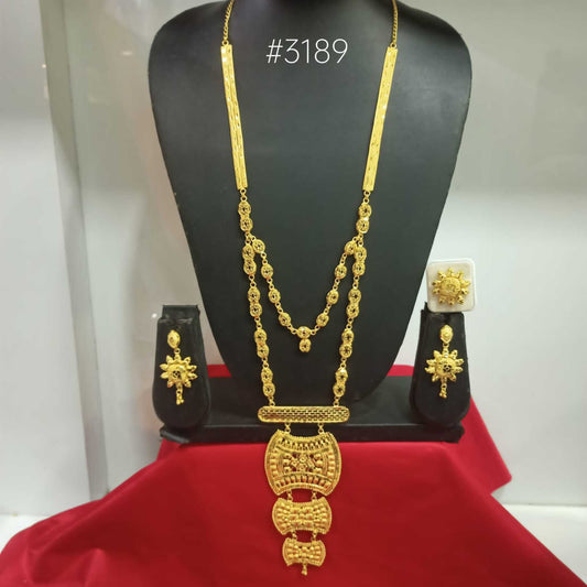 Gold Plated Long Necklace Set, PMJ Model No: 3189