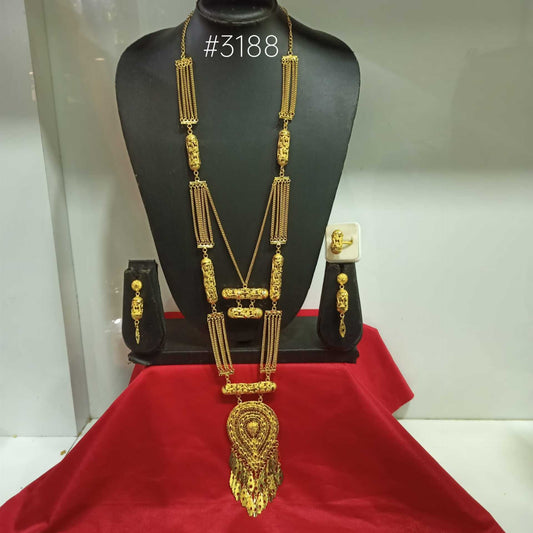 Gold Plated Long Necklace Set, PMJ Model No: 3188