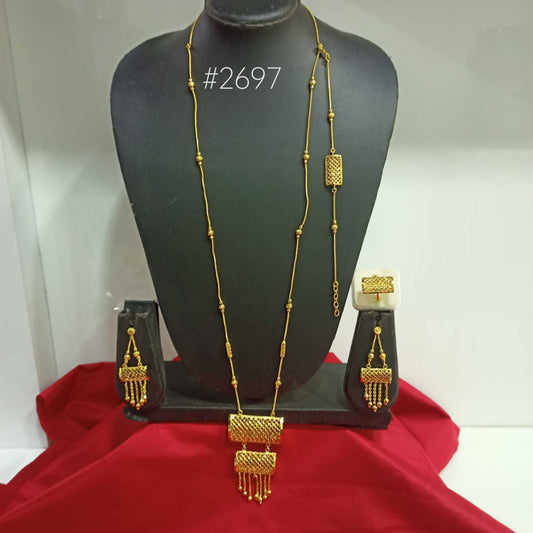 gold-plated-beautiful-stylish-long-necklace-with-earrings-model:2697