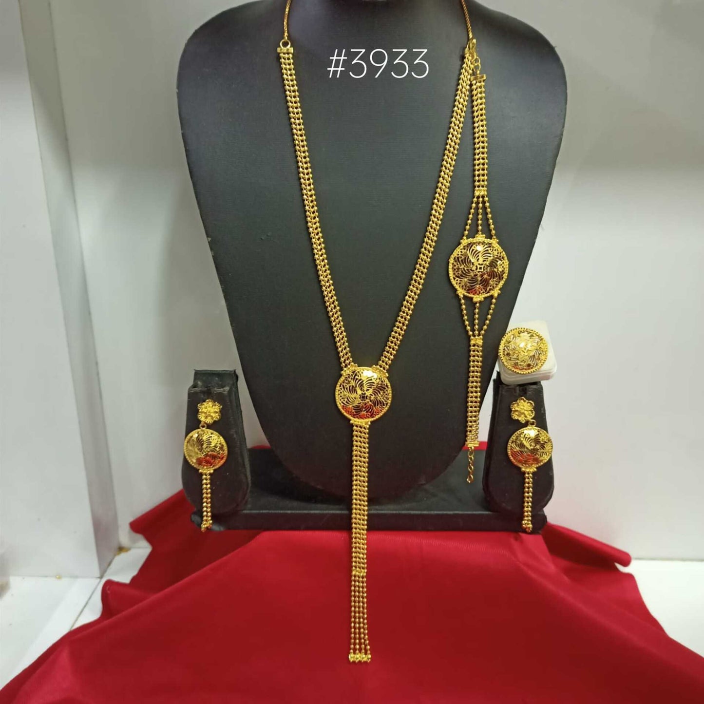 Exclusive Gold Plated Long Necklaces Set, PMJ Model No: 3933