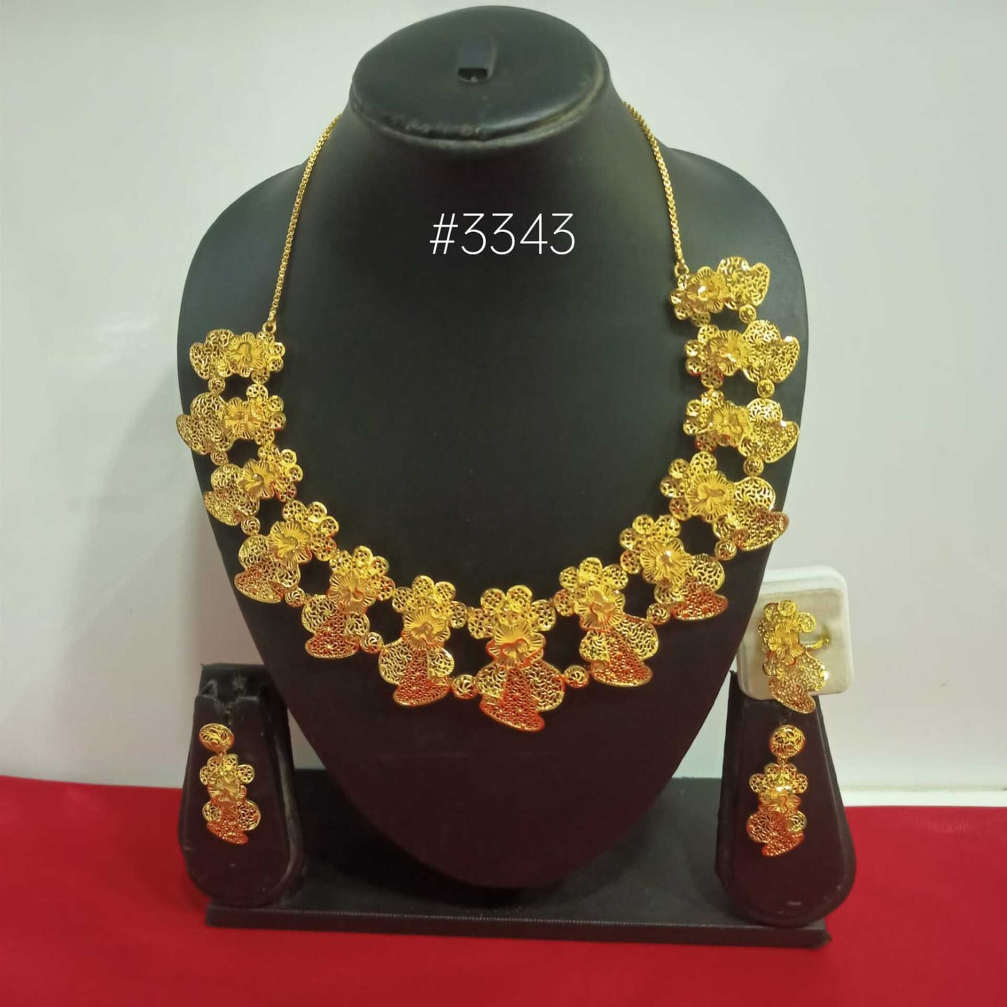 Gold Plated Hand Made Short Necklace Set, PMJ Model No: 3343