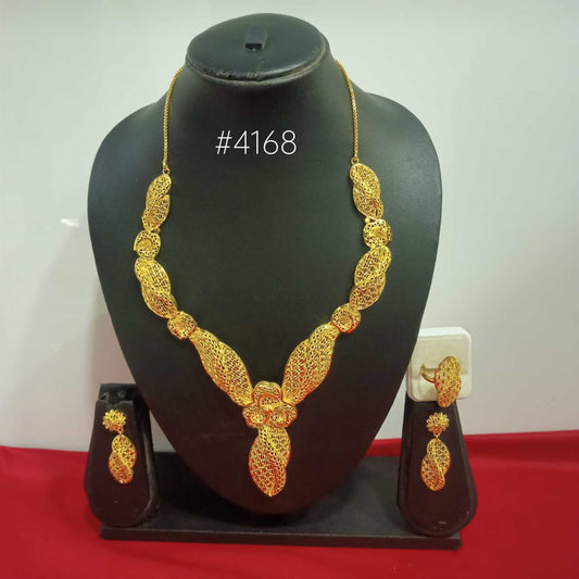 Gold Plated Short Necklace Set, PMJ Model No: 4168