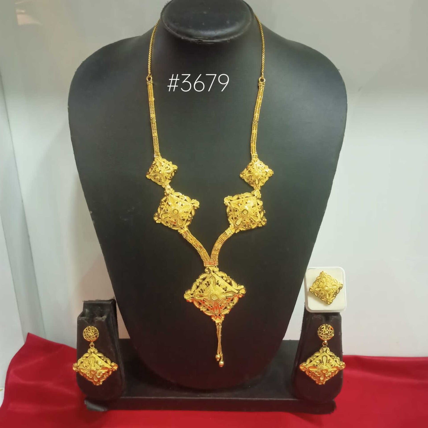 Exclusive Gold Plated Long Necklaces Set, PMJ Model No: 3679