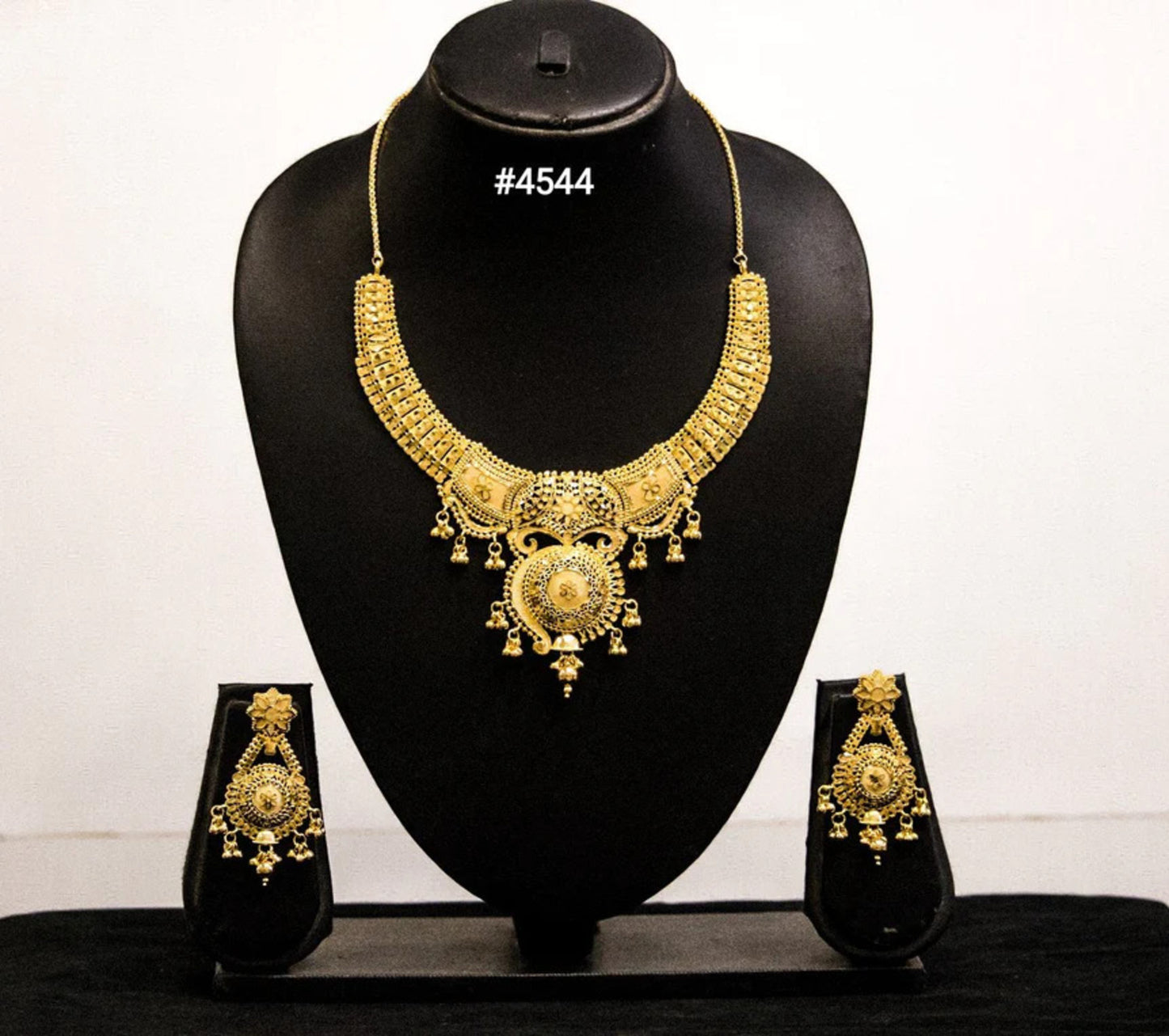 Gold Plated Bridal Short Necklace Set, PMJ Model No: 4544