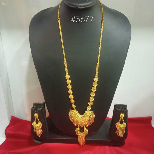 Exclusive Gold Plated Long Necklaces Set, PMJ Model No: 3677