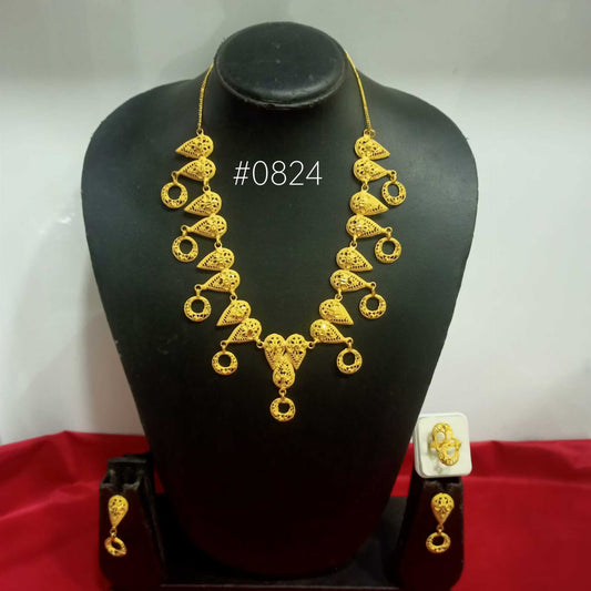 PMJ Gold Plated Angelina Jolie Beautiful Long Necklace Junk Jewelry Sale MODEL : 824