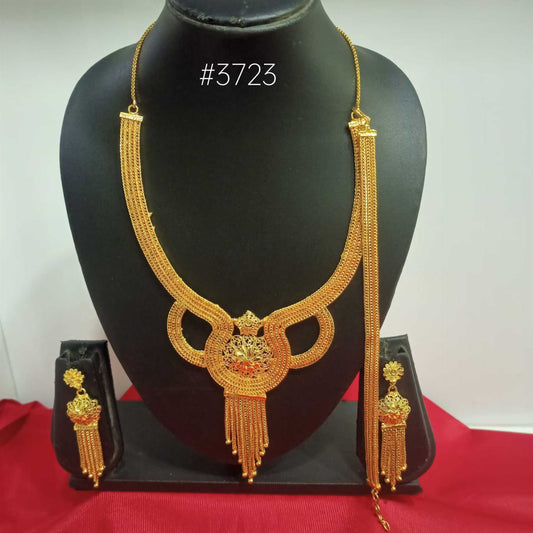 Gold Plated Bridal Short  Necklace Set, PMJ Model No: 3723